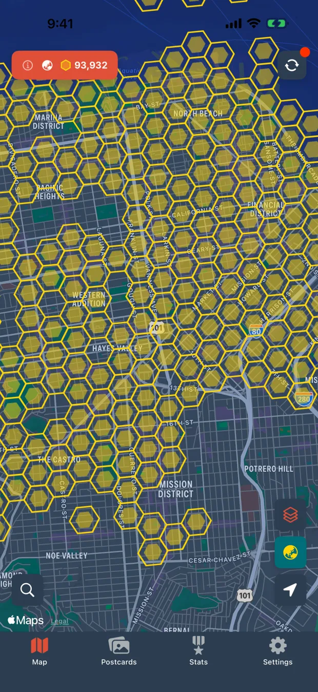 Ato heatmap showing frequently explored streets